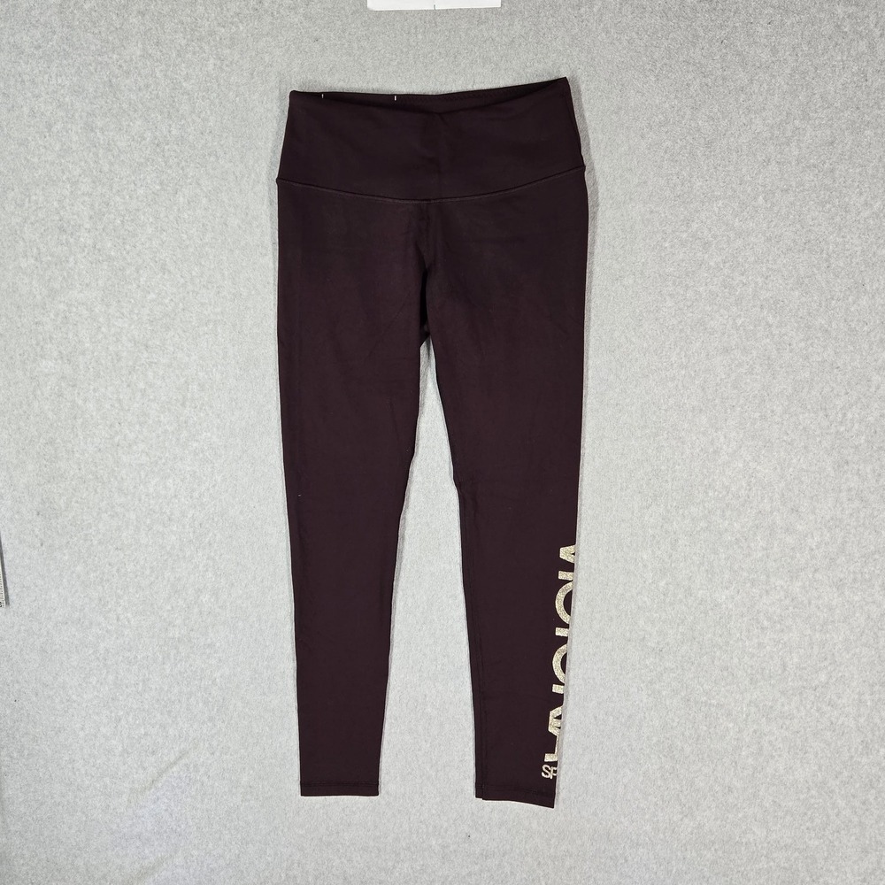 Victoria Sport Women Activewear Pants S Burgundy Victoria Logo KNOCKOUT Yoga